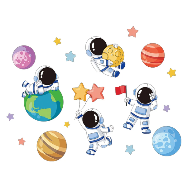Astronauts Wall Stickers Vinyl Diy Stars Planets Decals For Kids Rooms Baby Bedroom Children Nursery Home Decoration Wall Decals & Stickers