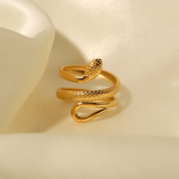 Retro Snake Shaped Womens Ring Gold Rings