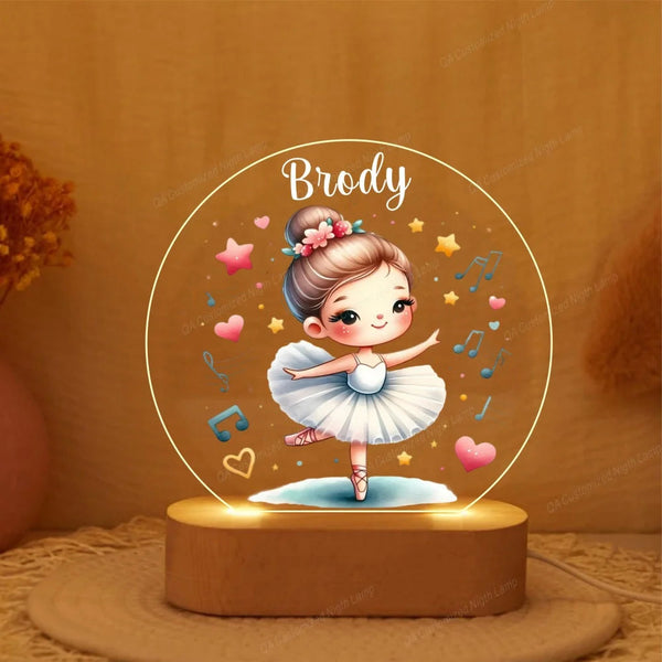 Personalized Ballerina Girl Night Light Kids Name Lamp For Baby Home Decor Christmas Present Night Lights