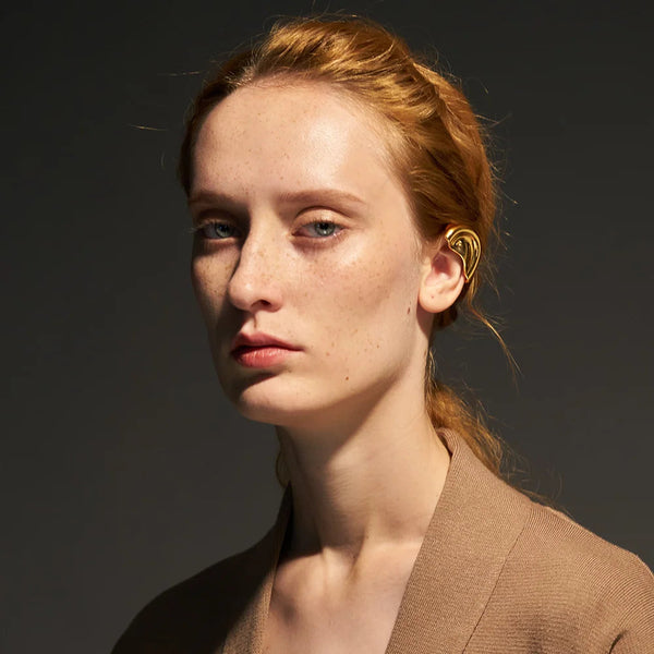 Veile Studios Auricle Ear Cuff Clip On For Women Non Piercing Gold Plated Cuffs Earrings