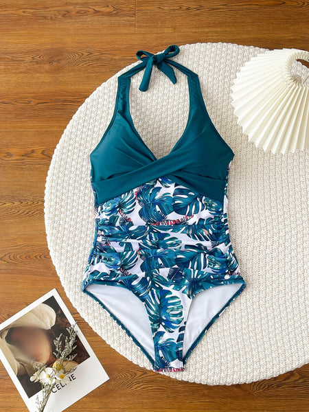 High Waisted One Piece  Bikini Swimsuit For Women Swimwear