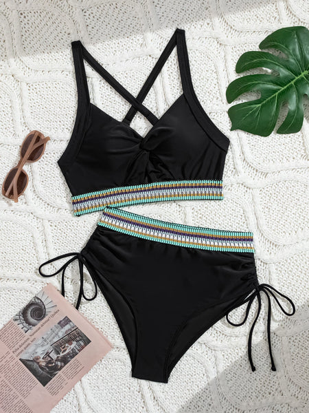 High Waisted Adjustable String Bikini Set For Women Swimwear