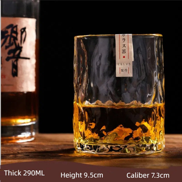 Handmade Japanese Ice Patterned Glass Hammer Foreign Elegant Wine Crystal Glassware & Drinkware