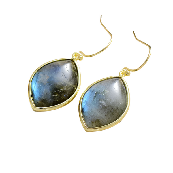 Veile Studios Copper Stone Teardrop Elegant Earrings