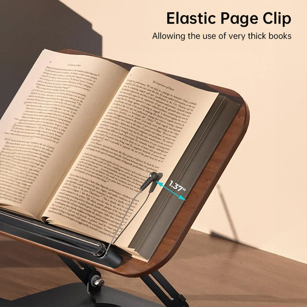 360A Rotating Book Stand With Elastic Clips For Cookbooks Laptops & More Book Stands