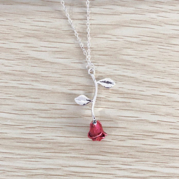 Creative Red Rose Pendant Necklace For Girlfriend Valentine's Day Gift Necklaces & Pendants