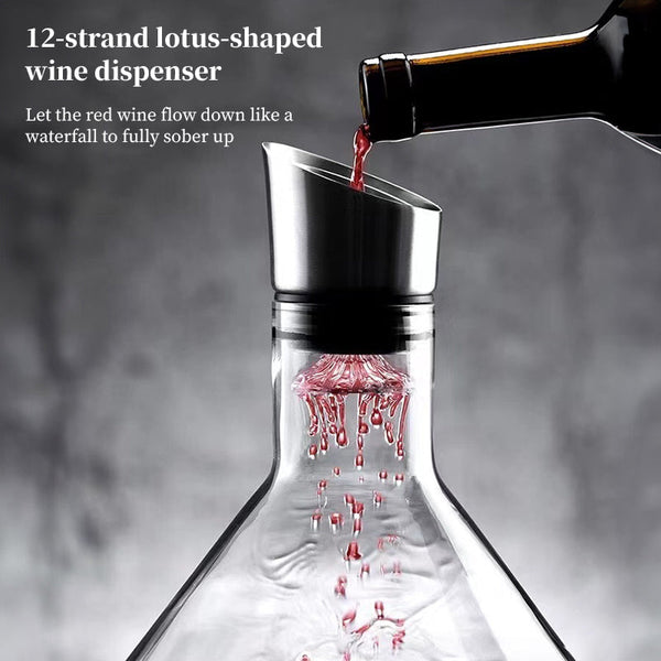 1500Ml Hand Blown Crystal Wine Decanter With Built In Aerator Pourer Ideal For Red Wine. Decanters