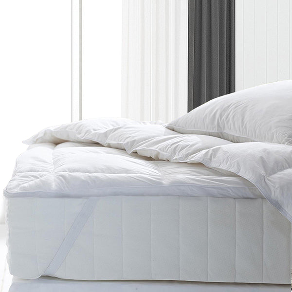 Royal Comfort 1000Gsm Goose Feather And Down Topper Single Mattress Toppers & Protectors