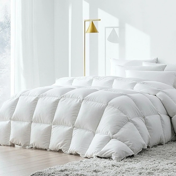 King Single Duck Feather Down Mattress Topper 1800Gsm Cotton Comfort Mattress Toppers & Protectors