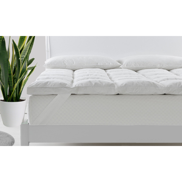 King Single Duck Feather Down Mattress Topper 1800Gsm Cotton Comfort Mattress Toppers & Protectors