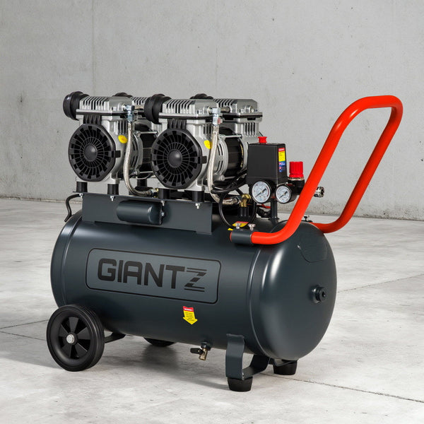 Giantz 50L Air Compressor Quiet 3.0Hp Oil Free Portable Tyre Inflator 200L/Min Deflators