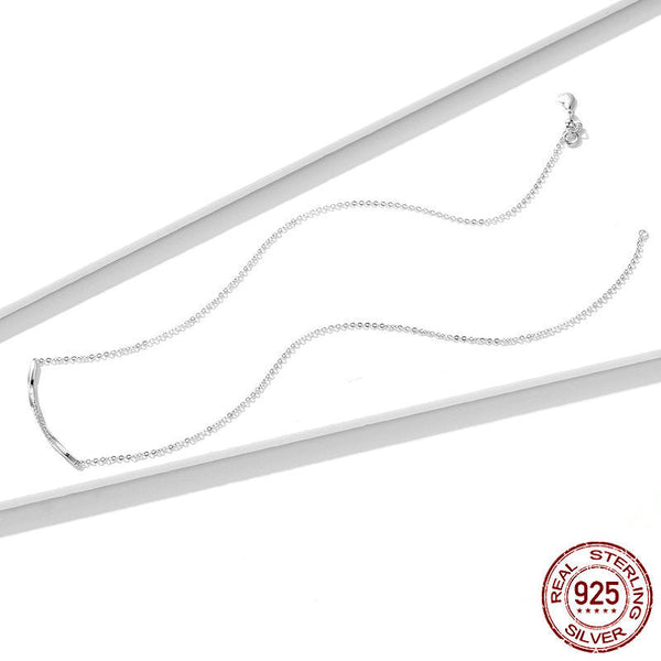 Smiling Geometric Necklace S925 Silver Collarbone Chain Chains Necklaces