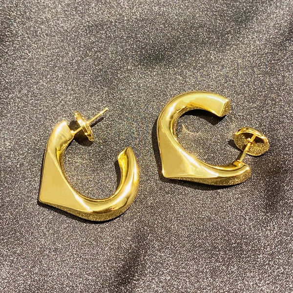 Veile Studios Irregular Love Retro Geometry Simple In Brass Plated 18K Earrings