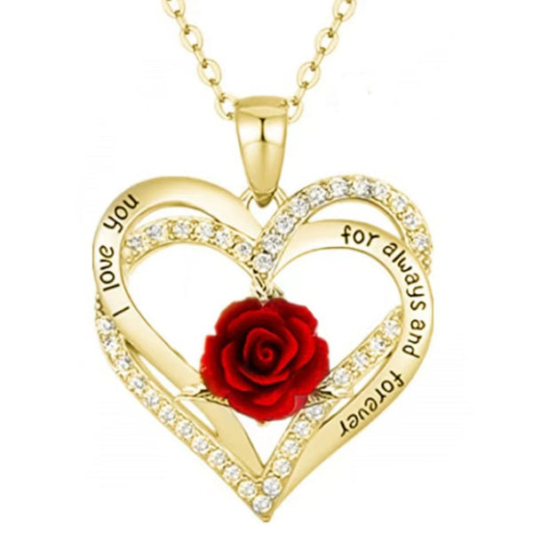 Veile Studios Er Heart Shaped Pendant With Roses American Necklace Necklaces & Pendants