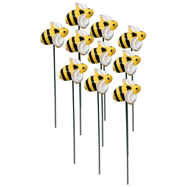 10Pcs Bee Garden Stakes Outdoor Iron Insect Beds Pot Ornament Yard Art Decoration Supplies Lawn Stakes