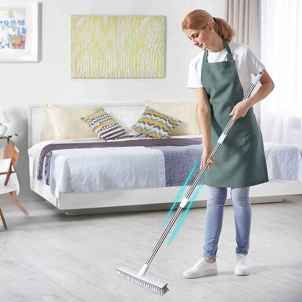 2 In 1 Floor Scrub Brush With Long Adjustable Handle. Multifunctional For Bath & Kitchen Cleaning Brushes