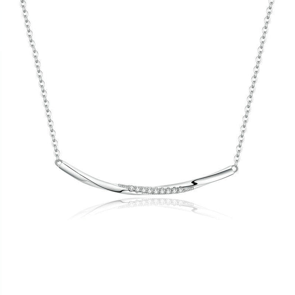 Smiling Geometric Necklace S925 Silver Collarbone Chain Chains Necklaces