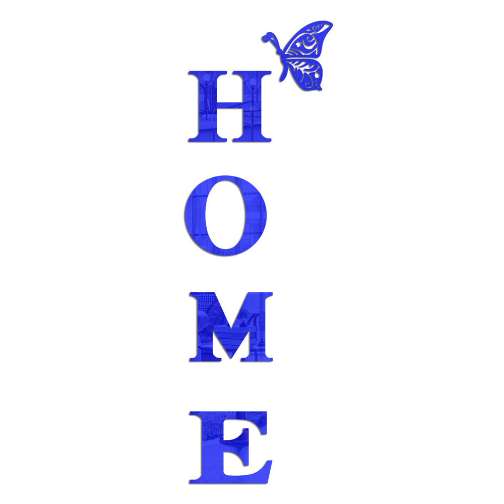 Home Butterfly Acrylic Mirror Wall Letter Stickers Background Wall Stickers