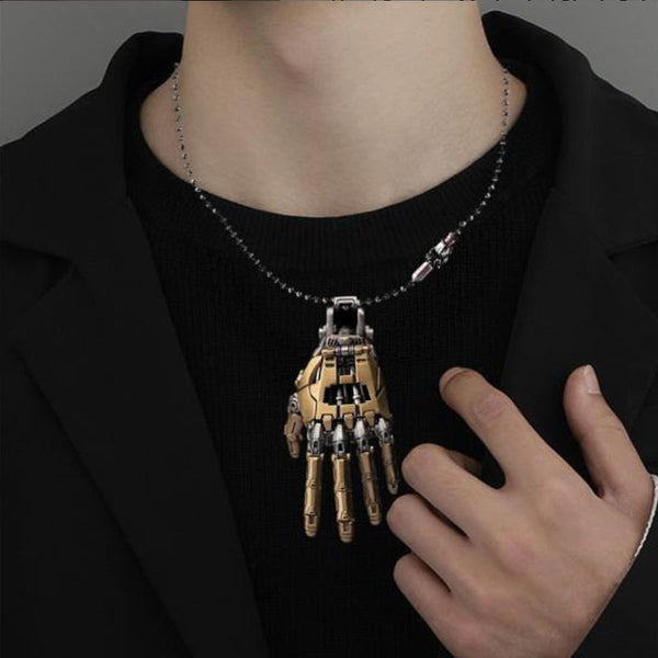 5Cm Movable Robot Hand Collectible Adjustable Mechanical Bionic Charm Pendant Ornament For Men Display Gift Necklaces & Pendants