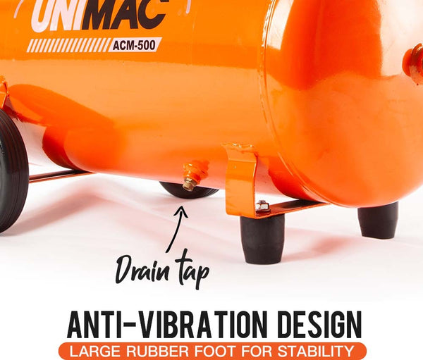 Unimac Air Compressor 50L 3Hp Electric Portable Inflator Direct Tank Pump Oil Air Compressors