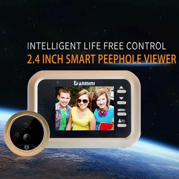 2.4 Inch Colour Screen 1.0Mp Security Camera With No Disturb Peephole Viewer Gold Security Cameras