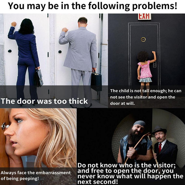 2.4 Inch Colour Screen 1.0Mp Security Camera With No Disturb Peephole Viewer Gold Security Cameras