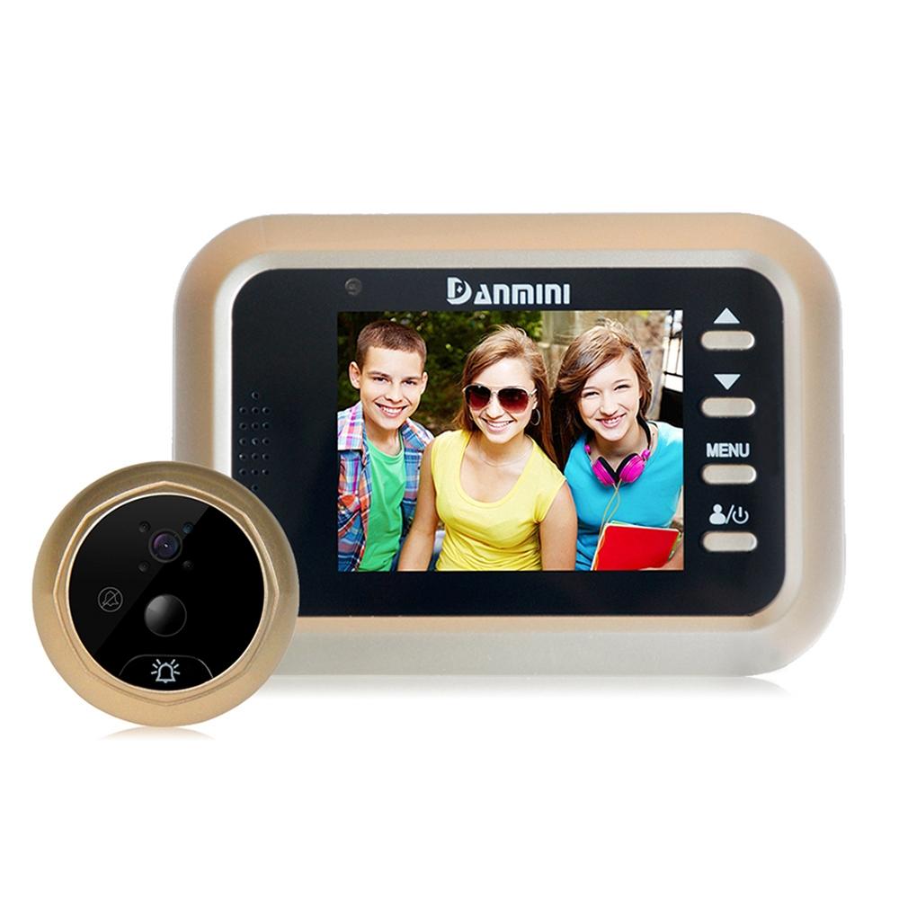 2.4 Inch Colour Screen 1.0Mp Security Camera With No Disturb Peephole Viewer Gold Security Cameras