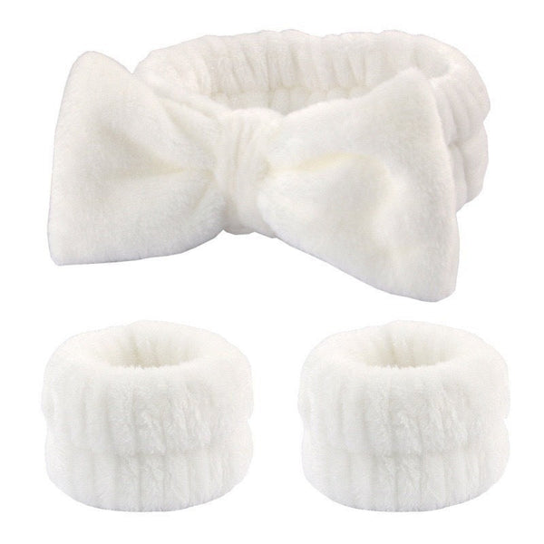 Wash Face Headband Waterproof Wrist Strap Set Butterfly Bow Simple 3 Piece Other Shower & Bath Accessories