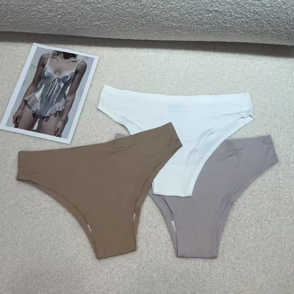 Foreign Trade Ice Silk Underwear Cotton Crotch Low Waist Leopard Print  Plus Size Seamless Panties