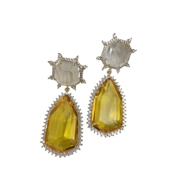 Veile Studios Fashionable Elegant Geometric Star Treasure Micro Paved Zircon Earrings