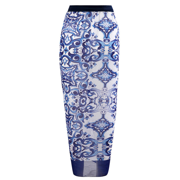 Two Piece One Swimsuit With Skirt Swimwear