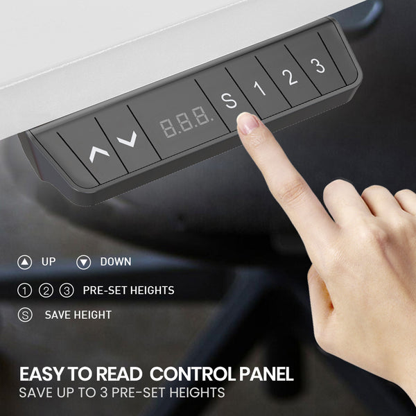 Fortia 145W X 60D 85D Dual Motor 80Kg Load Sit Stand Up Hand Sided Corner Desk White/White Frame Standing Desks