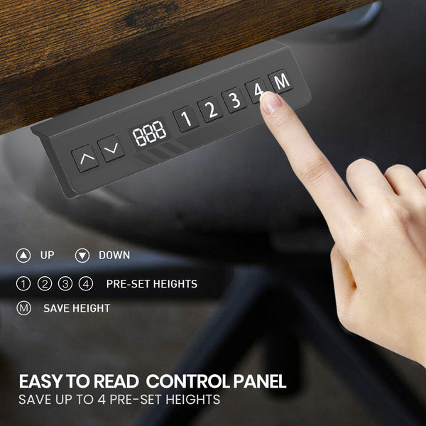 Fortia 173W X 75D Motor 120Kg Load Electric Sit To Stand Up Corner Desk Walnut/Black Frame Standing Desks