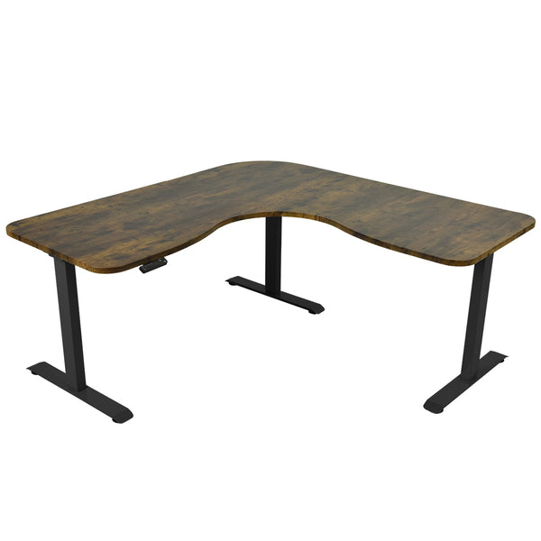 Fortia 173W X 75D Motor 120Kg Load Electric Sit To Stand Up Corner Desk Walnut/Black Frame Standing Desks