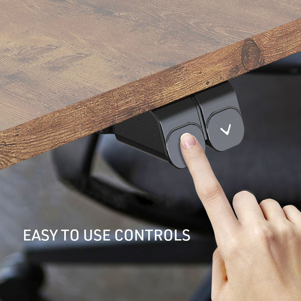 Standing Desks Fortia Sit To Stand Up Standing Desk 120X60cm 72 118Cm Electric Height Adjustable 70Kg Rated Oak Style/Black Frame