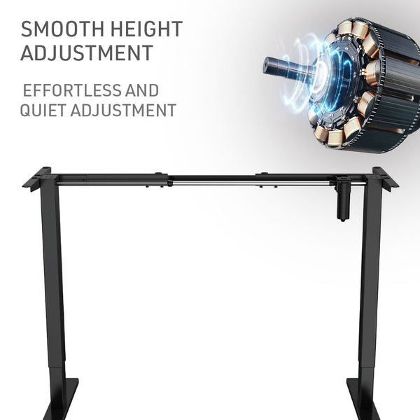 Fortia Sit To Stand Up Standing Desk 120X60cm 72 118Cm Electric Height 70Kg Rated Oak Style/Black Frame Standing Desks