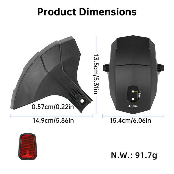 Compatible Rear Fender For Kukirin G2 G3 G4 Electric Scooter | High Visibility Reflective Plastic Mudguard Accessories Parts