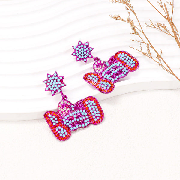 Veile Studios Cartoon Pumpkin Pearl Halloween Ghost Face For Festive Occasions Earrings