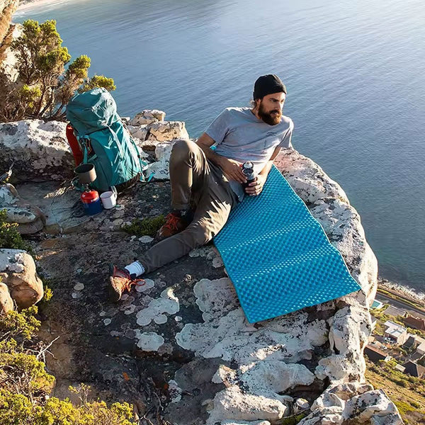 Thicken Egg Mattress. Foldable Camping Pad With Aluminum Membrane For Moisture Proof Ixpe Foam Sleeping Mats