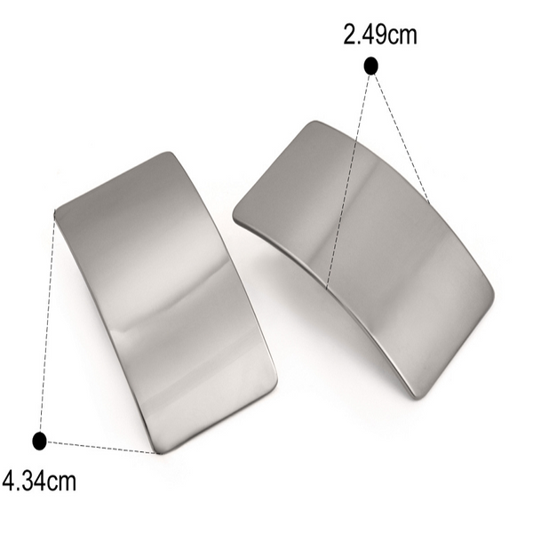 Veile Studios Stainless Steel Geometric Smooth Female Rectangular Titanium Earrings