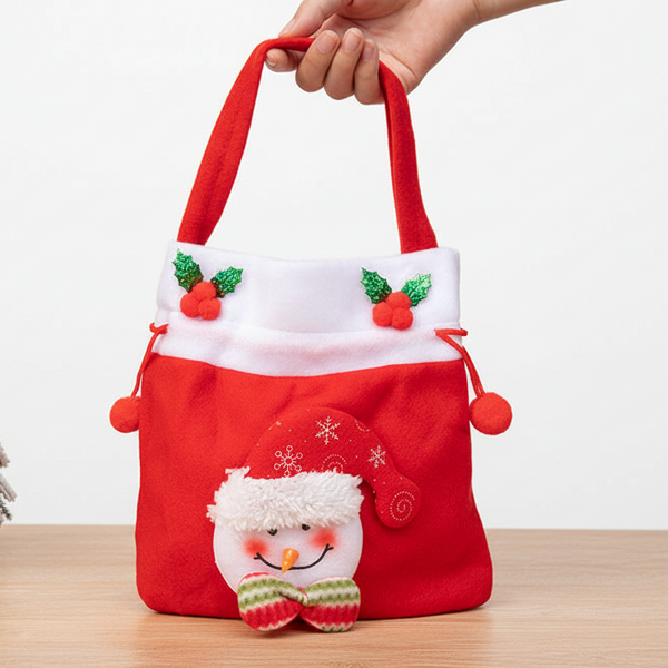 Christmas Apple Bag Cartoon Gift Shopping Drawstring Character Tote Decoration Gift Bags