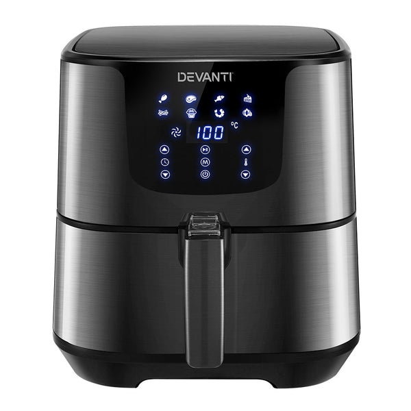 Devanti Air Fryer 7L Lcd Fryers Black Air Fryers