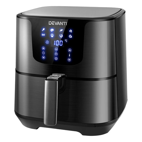 Devanti Air Fryer 7L Lcd Fryers Black Air Fryers
