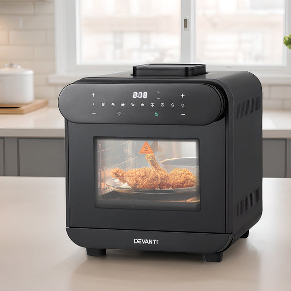 Devanti Steam Air Fryer Oven 15L W/ Lcd Touch 1600W Air Fryers