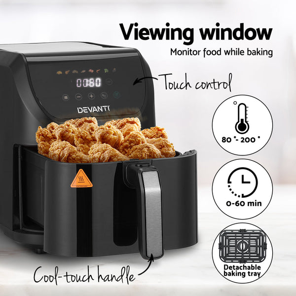 Devanti Air Fryer 5L W/ Lcd Touch 1500W Air Fryers
