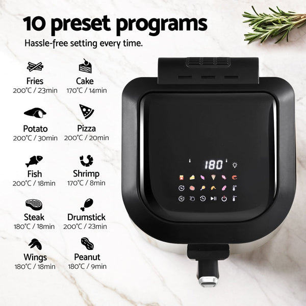 Devanti 5.5L Air Fryer & Grill Lcd Fryers 1500W Air Fryers