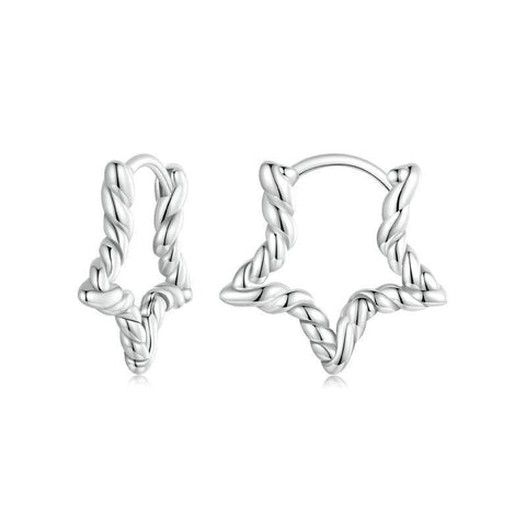 Veile Studios Silver Charm Original Star Texture Element Ear Buckle Female Classic Pentagram S925 Pure Earrings