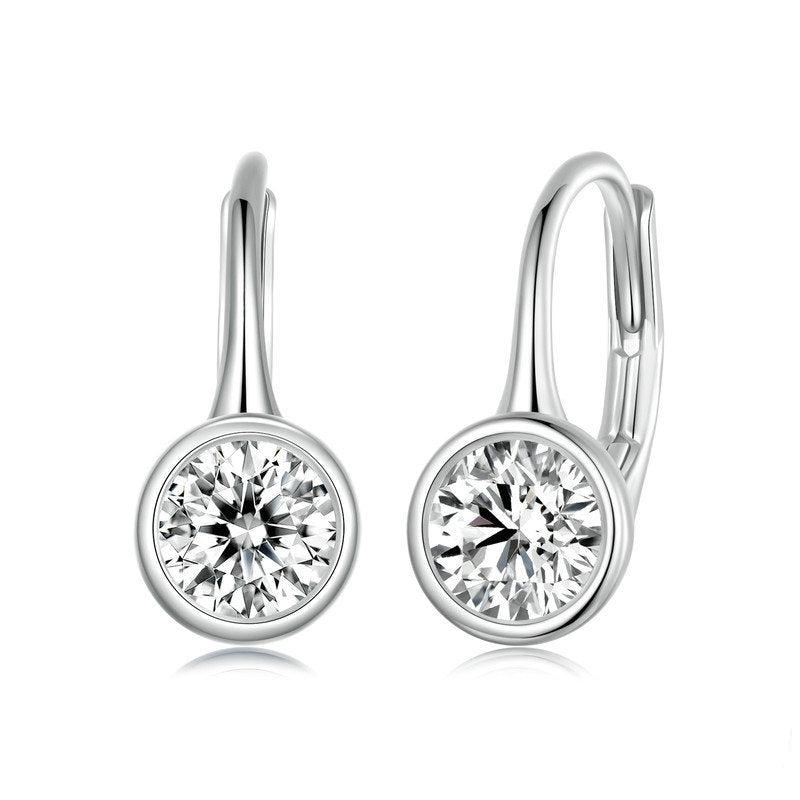 Veile Studios Silver Charm Classic Design Moissanite 925 Pure Earrings