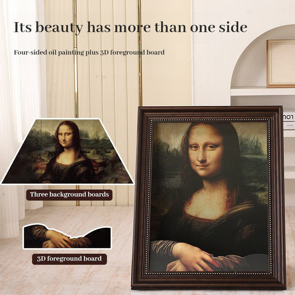 3D Mona Lisa Cat Scratcher With Removable Oil Painting Frame Furniture & Scratchers