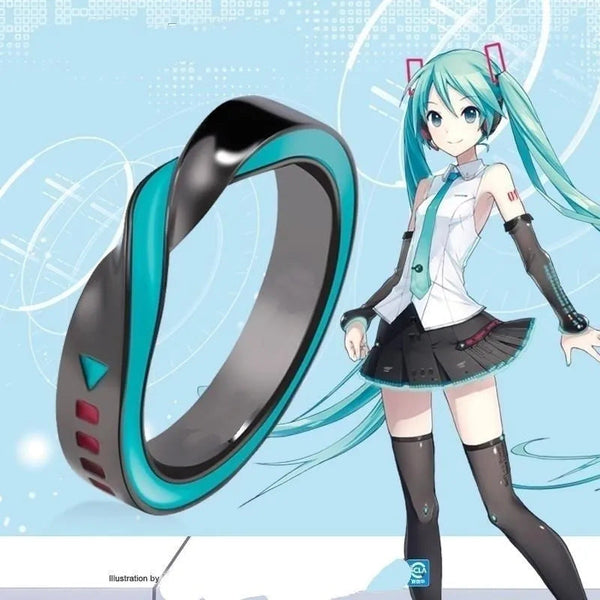 Ins New Style Ring Hatsune Miku Anime Mobius Single Loop Finger 925 Silver Jewelry Rings